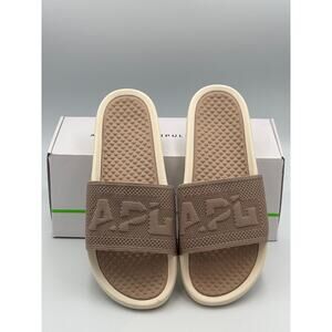$130 APL Big Logo Techloom Slide Almond Size 12M